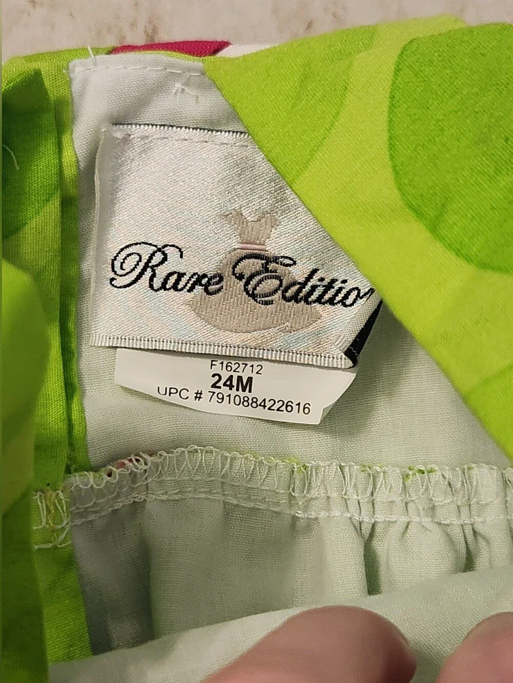 Vtg Neon Green Pink Butterfly Dress Diaper Cover Set Size 24m Rare Edition #1431
